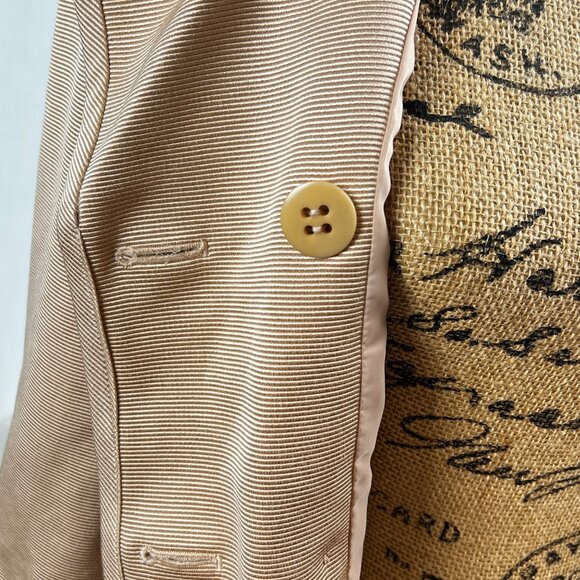 Talbots Tan Blazer Jacket Size 4 Petite Talbots Double Breasted - Picture 9 of 15